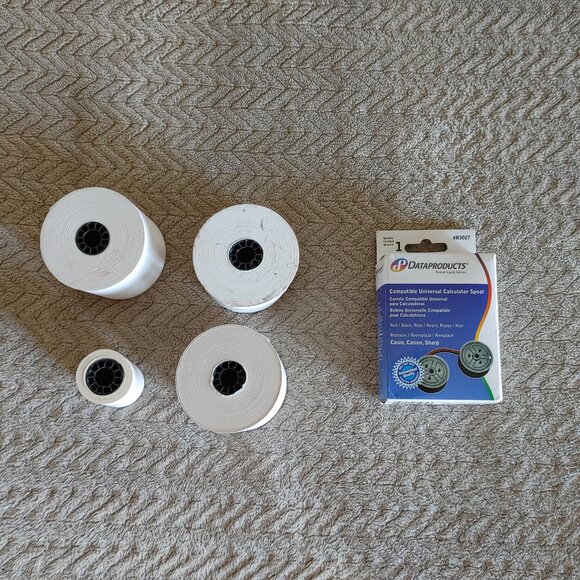 Calculator Spool + Paper rolls FOR SHARP QS2760H-2 Color ribbon printer - Picture 2 of 15